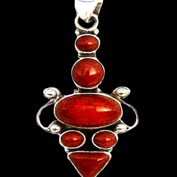 Pendentif indien Corail - Bijoux indiens