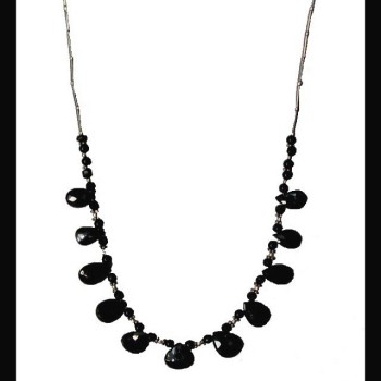 Collier indien argent et onyx de création - Bijoux de l'inde