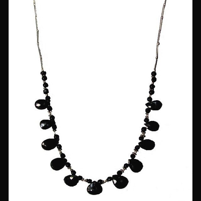 Collier indien argent et onyx de création - Bijoux de l'inde