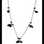 Collier indien de création en argent et onyx facettés 