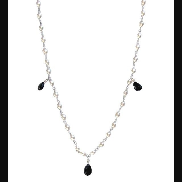 Collier artisanal onyx et perle de culture - Bijoux création