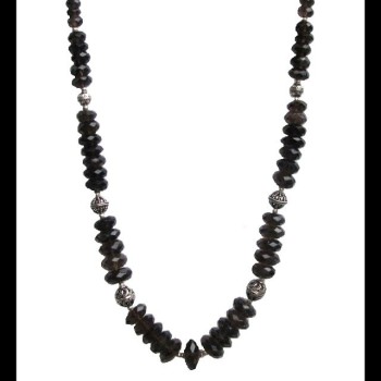 Bijoux indiens - Création Collier Quartz Fumé