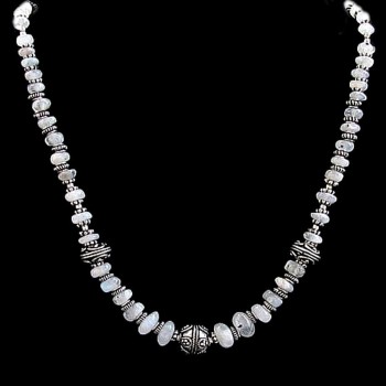 Bijoux indiens - Création Collier Métal et Pierre de Lune