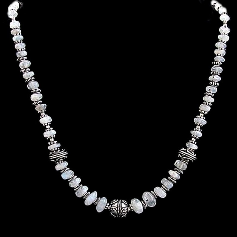 Bijoux indiens - Création Collier Métal et Pierre de Lune