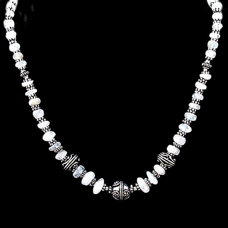 Bijoux indiens - Création Collier Métal et Pierre de Lune