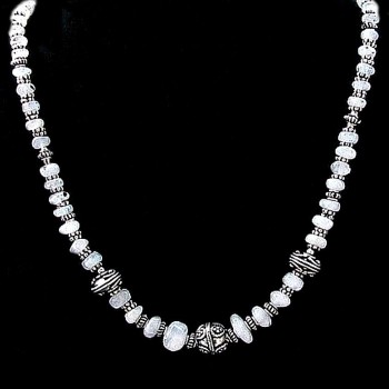 Bijoux indiens - Création Collier Métal et Pierre de Lune