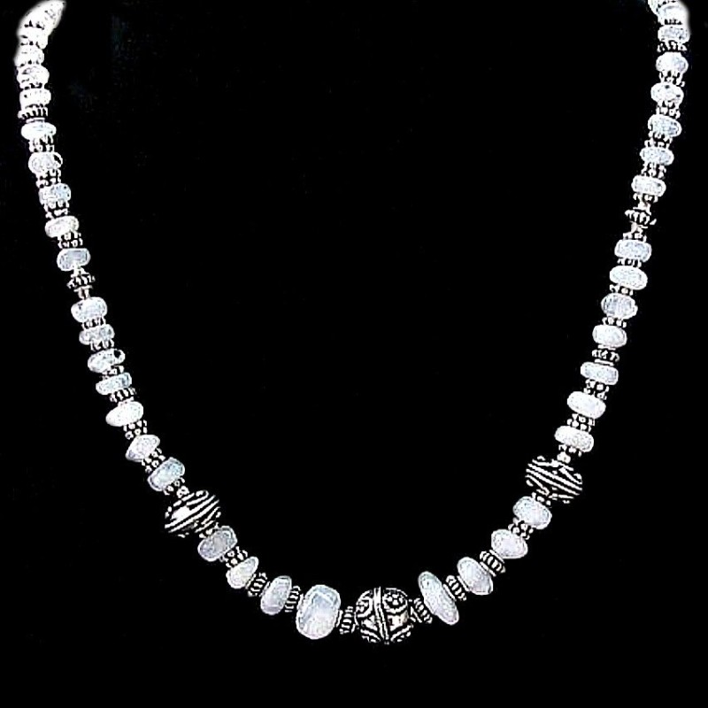 Bijoux indiens - Création Collier Métal et Pierre de Lune