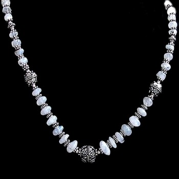 Bijoux indiens - Création Collier Métal et Pierre de Lune