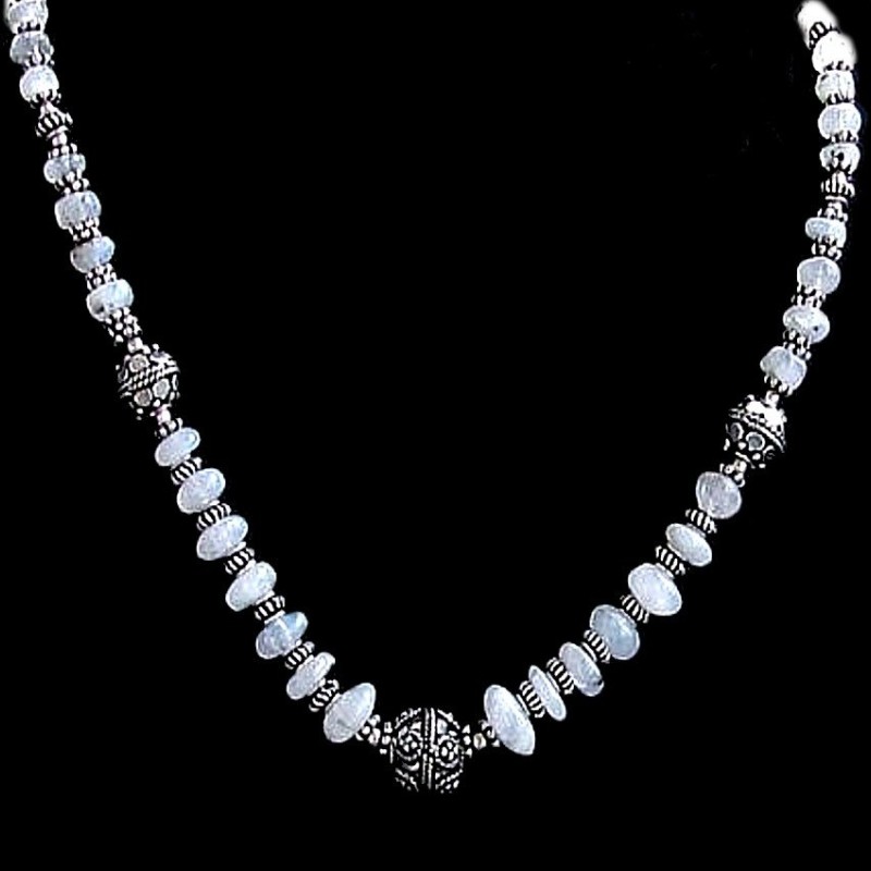 Bijoux indiens - Création Collier Métal et Pierre de Lune