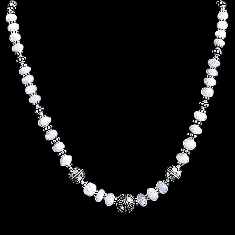 Bijoux indiens - Création Collier Métal et Pierre de Lune