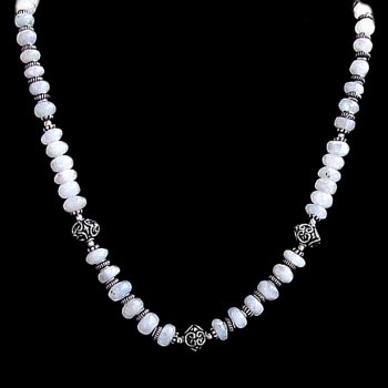 Bijoux indiens - Création Collier Métal et Pierre de Lune