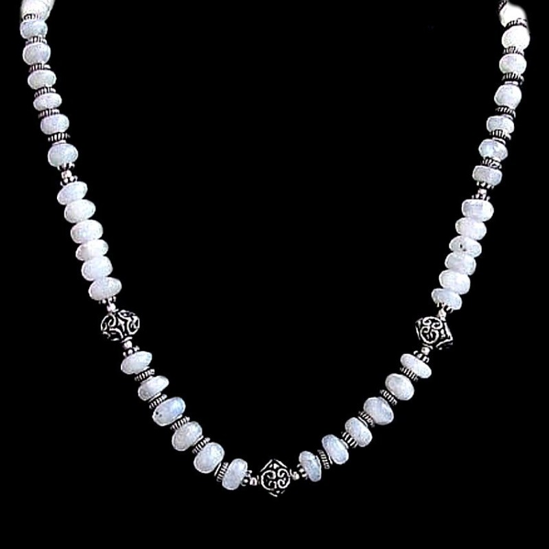 Bijoux indiens - Création Collier Métal et Pierre de Lune