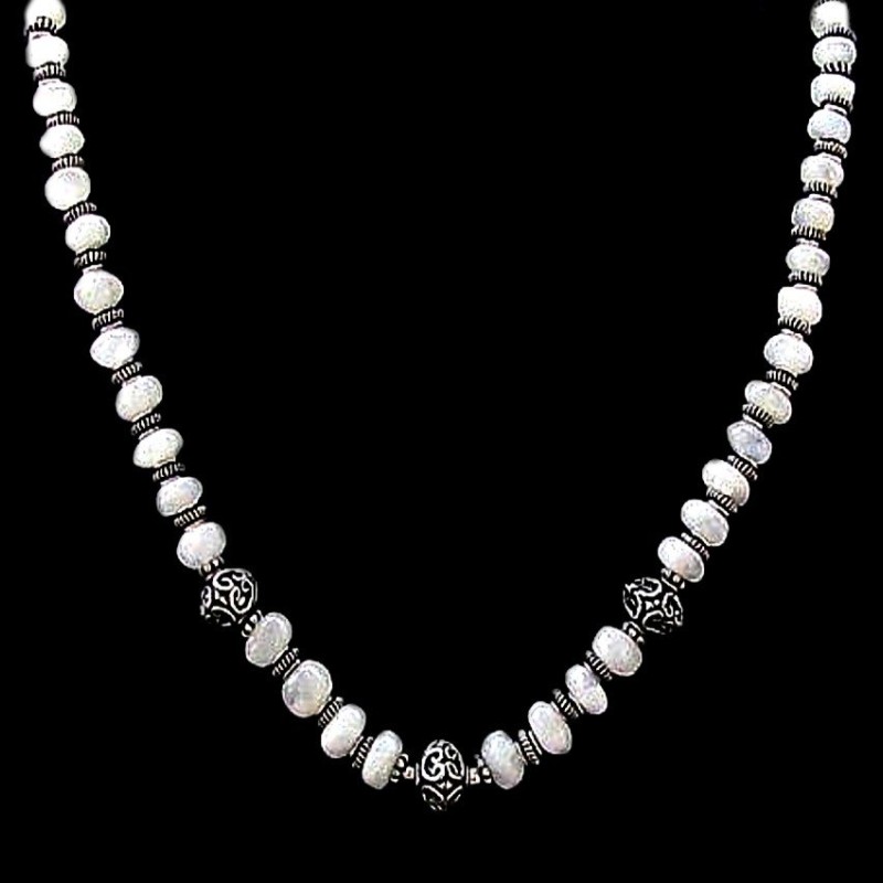 Bijoux indiens - Création Collier Métal et Pierre de Lune