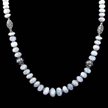 Bijoux indiens - Création Collier Métal et Pierre de Lune