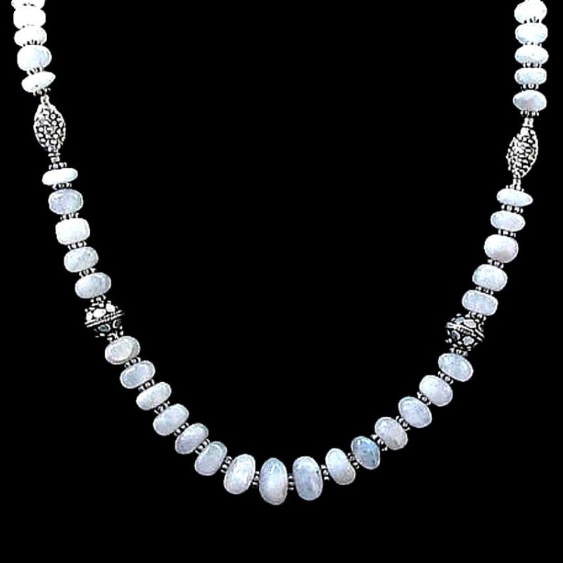 Bijoux indiens - Création Collier Métal et Pierre de Lune