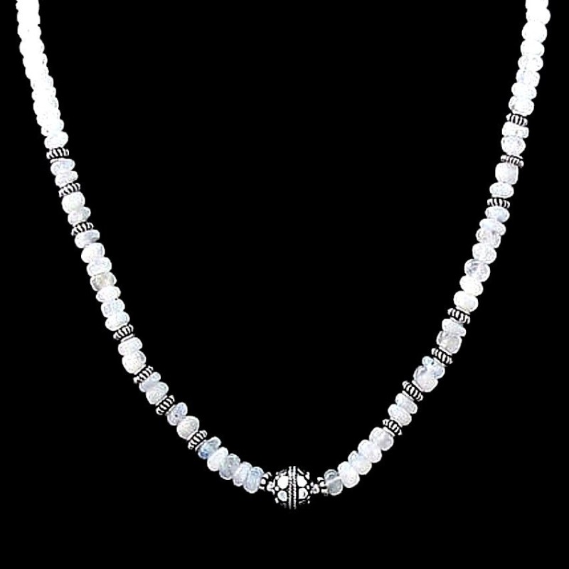 Bijoux indiens - Création Collier Métal et Pierre de Lune