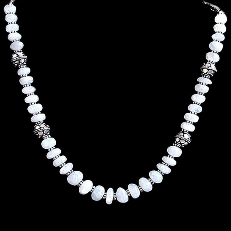 Bijoux indiens - Création Collier Métal et Pierre de Lune