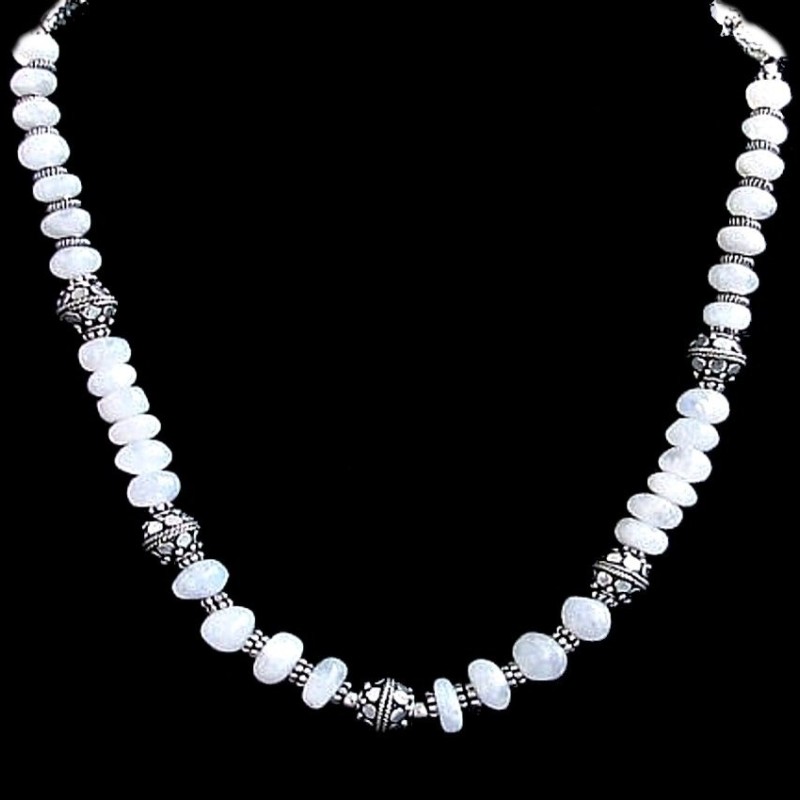 Bijoux indiens - Création Collier Métal et Pierre de Lune