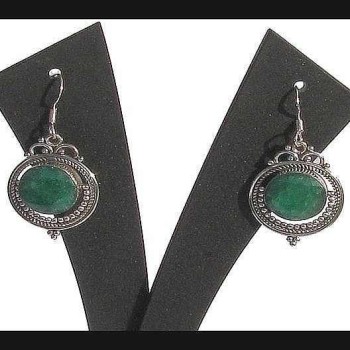 Bijoux indiens - Création Boucles d'oreilles Emeraude