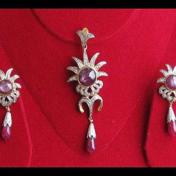 Bijoux indiens - Parure indienne avec saphir étoilé et diamant