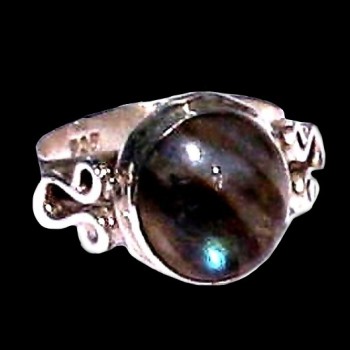 Bague indienne en argent et Labradorite - Bijoux indiens