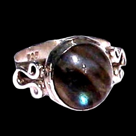 Bague indienne en argent et Labradorite - Bijoux indiens