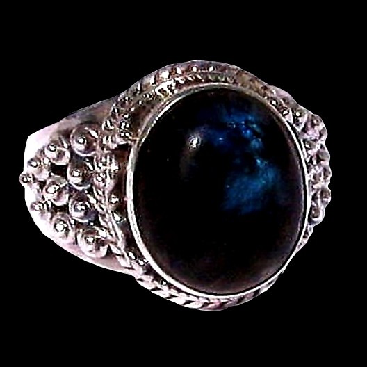 Bague indienne en argent et Labradorite - Bijoux indiens
