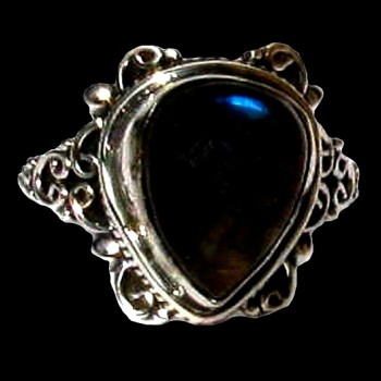 Bague indienne en argent et Labradorite - Bijoux indiens