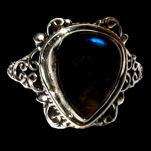 Bague indienne en argent et Labradorite - Bijoux indiens