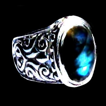 Bague indienne en argent et Labradorite - Bijoux indiens