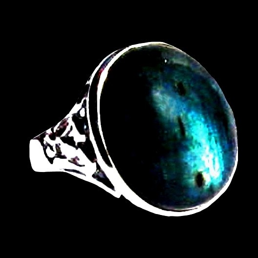 Bague indienne en argent et Labradorite - Bijoux indiens