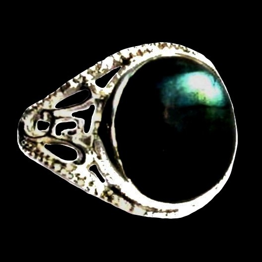 Bague indienne en argent et Labradorite - Bijoux indiens
