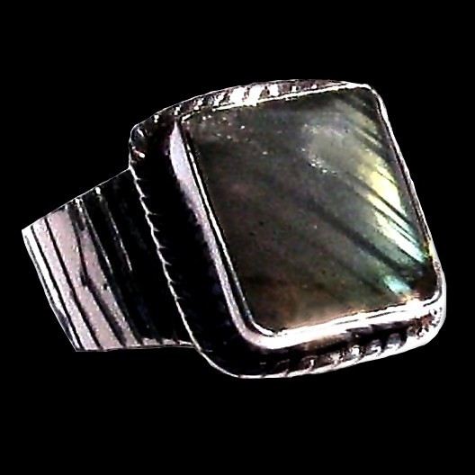 Bague indienne en argent et Labradorite - Bijoux indiens