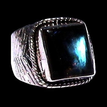 Bague indienne en argent et Labradorite - Bijoux indiens