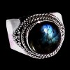 Bague indienne en argent et Labradorite - Bijoux indiens