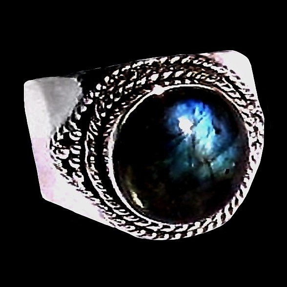 Bague indienne en argent et Labradorite - Bijoux indiens