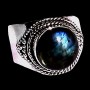 Bague indienne en argent et Labradorite - Bijoux indiens