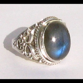 Bague indienne en argent et Labradorite - Bijoux indiens