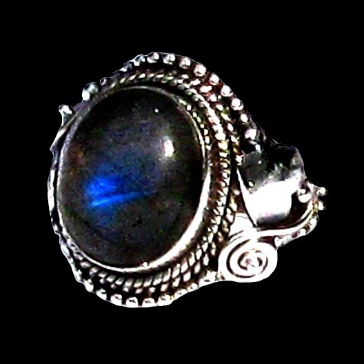 Bague indienne en argent et Labradorite - Bijoux indiens