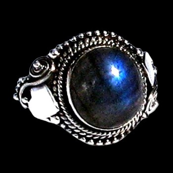 Bague indienne en argent et Labradorite - Bijoux indiens