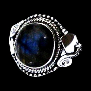 Bague indienne en argent et Labradorite - Bijoux indiens