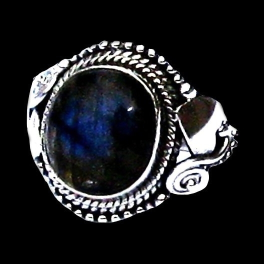 Bague indienne en argent et Labradorite - Bijoux indiens