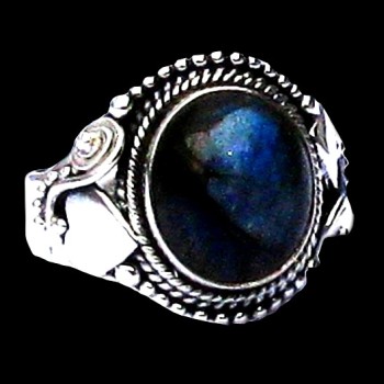 Bague indienne en argent et Labradorite - Bijoux indiens