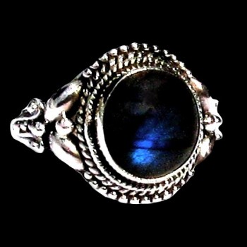 Bague indienne en argent et Labradorite - Bijoux indiens