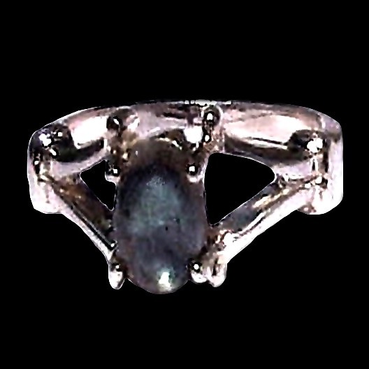 Bague indienne en argent et Labradorite - Bijoux indiens