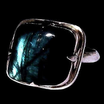 Bague indienne en argent et Labradorite - Bijoux indiens