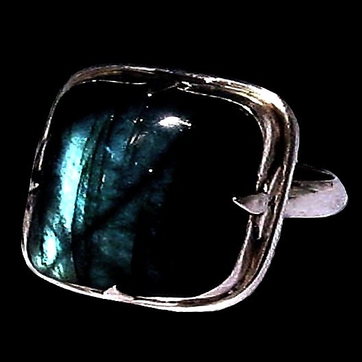 Bague indienne en argent et Labradorite - Bijoux indiens