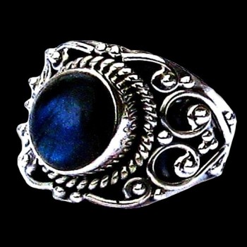 Bague indienne en argent et Labradorite - Bijoux indiens