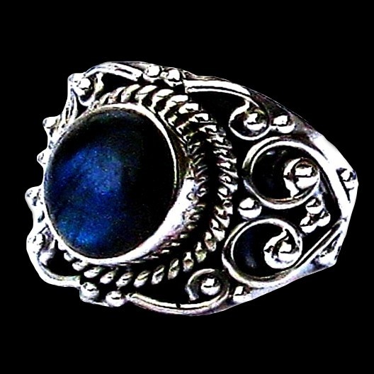 Bague indienne en argent et Labradorite - Bijoux indiens