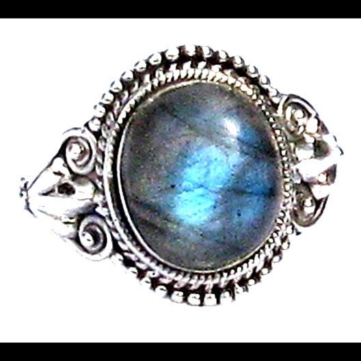 Bague indienne en argent et Labradorite - Bijoux indiens